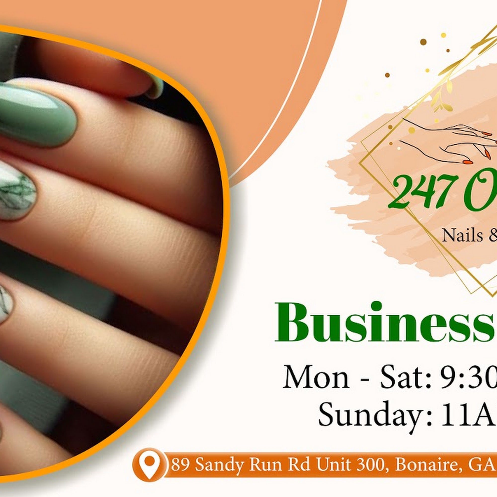 247 Organic Nails & Spa 89 Sandy Run Rd Unit 300, Bonaire Georgia 31005