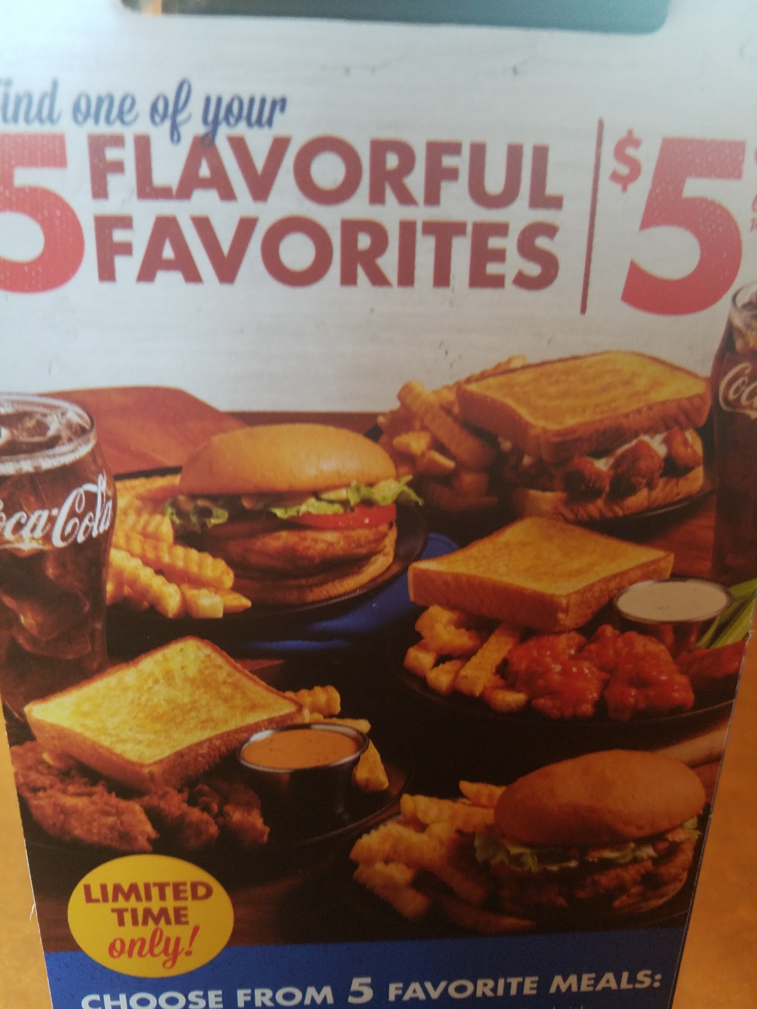 Zaxbys Chicken Fingers & Buffalo Wings Menu