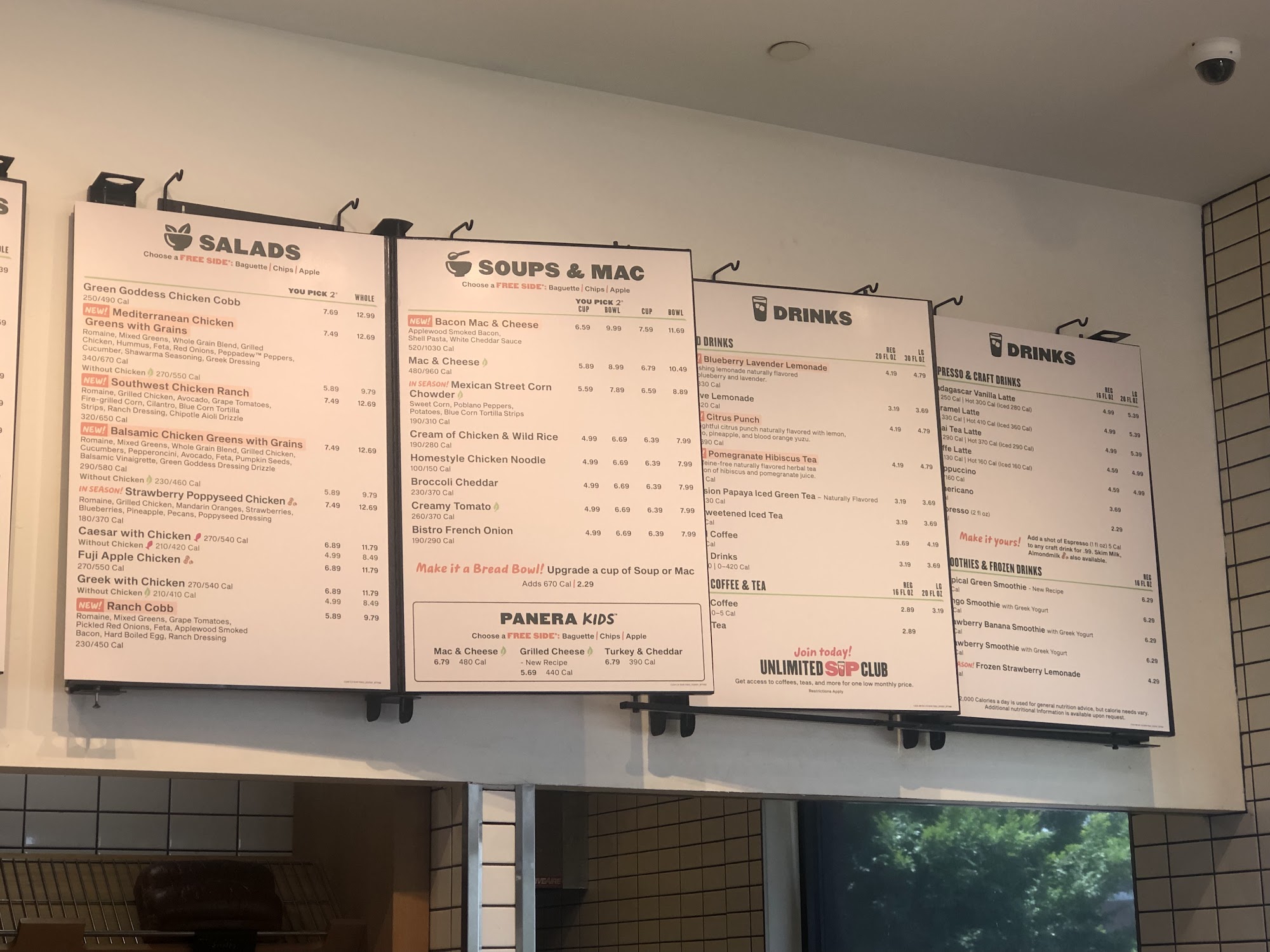 Panera Bread Menu