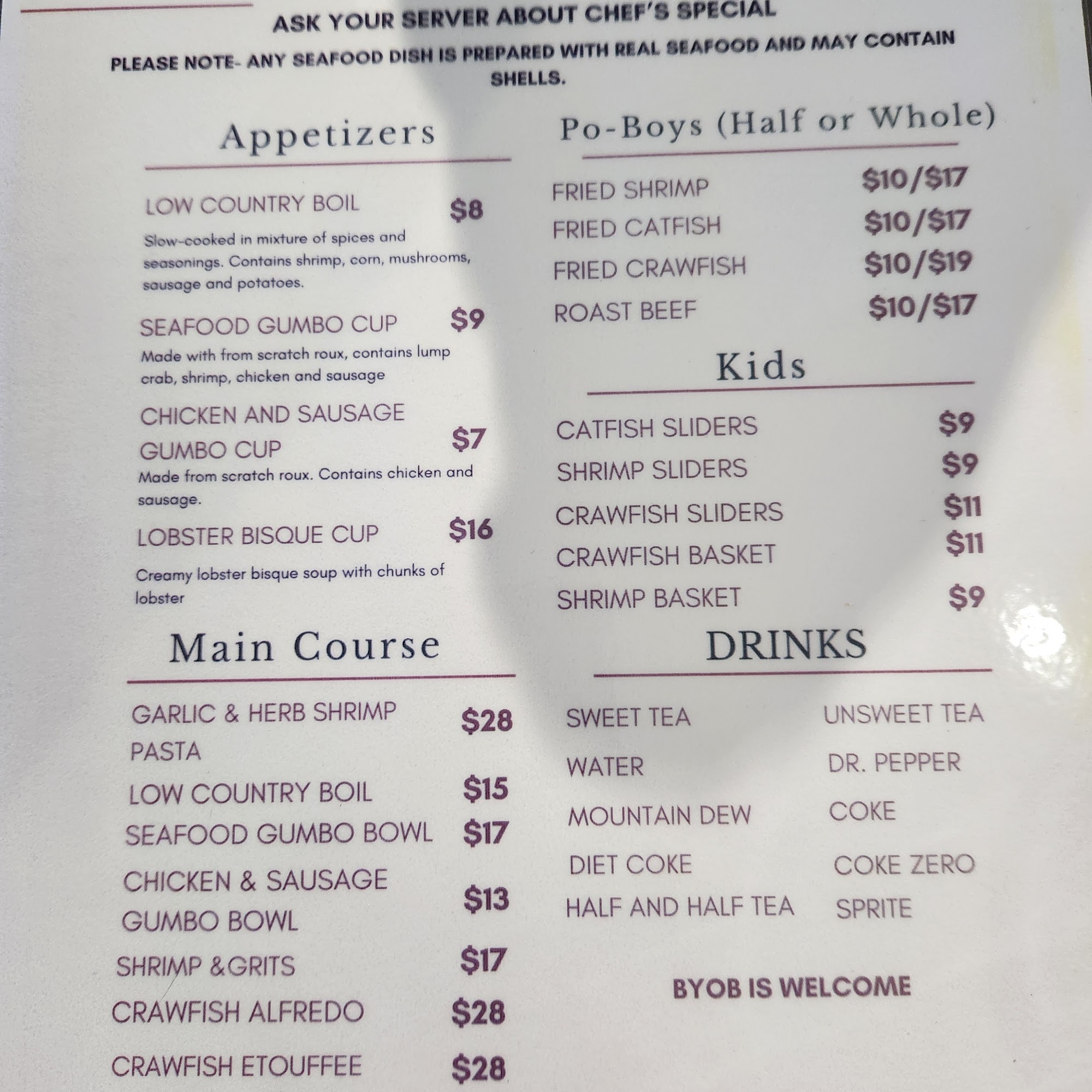 The Cajun Menu Canton