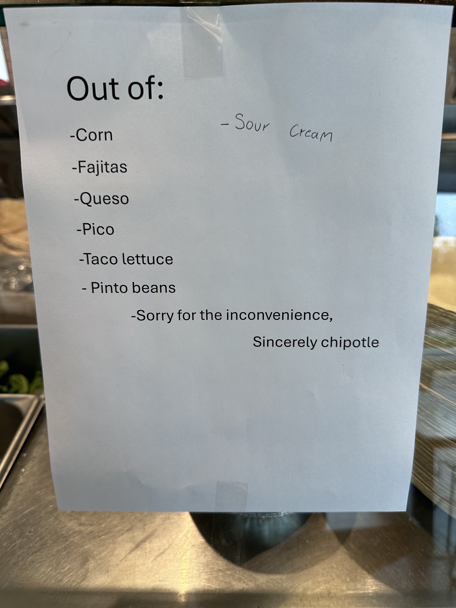 Chipotle Mexican Grill Menu