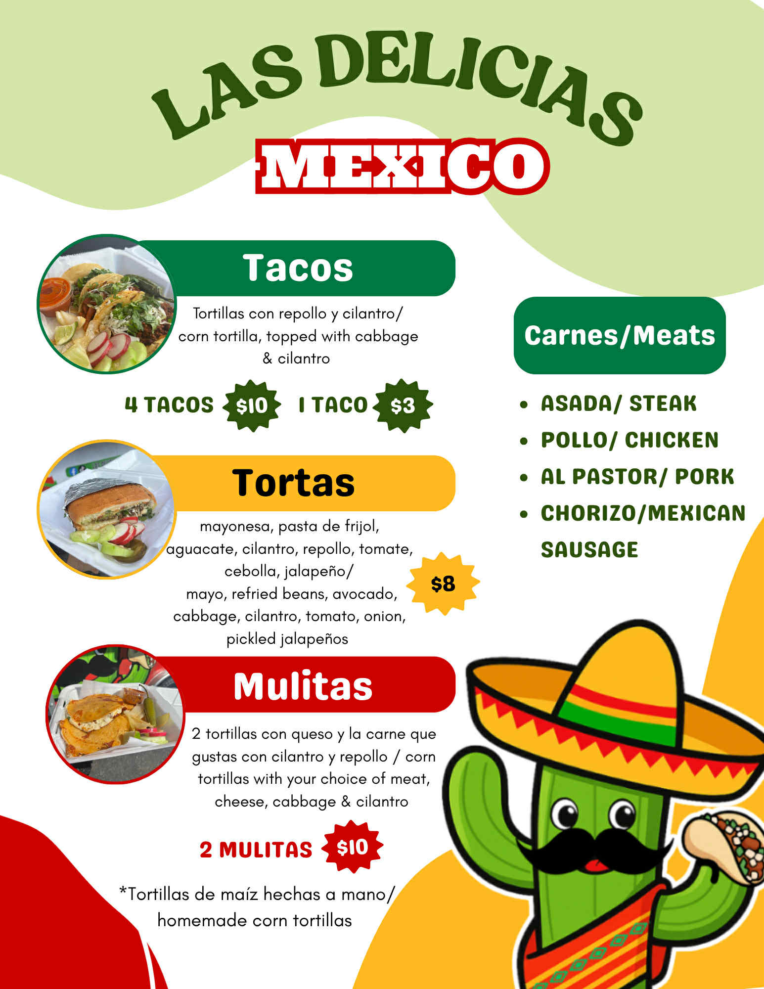 Las Delicias Mexico Menu