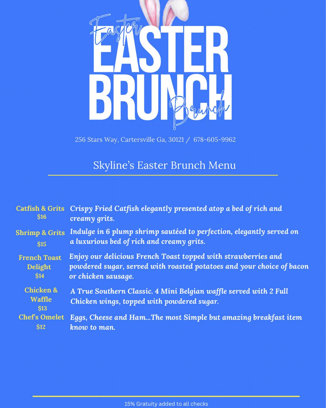 Skyline Bistro & Bar Menu
