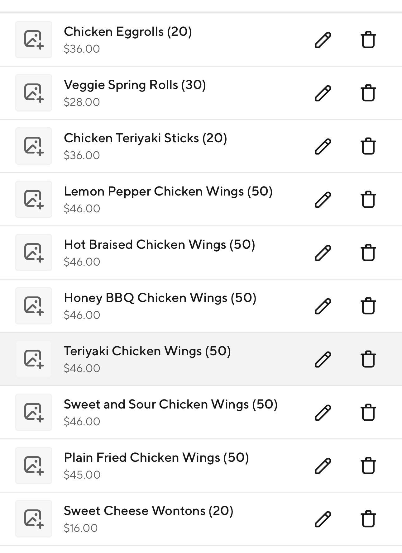 Chen's Wok Menu