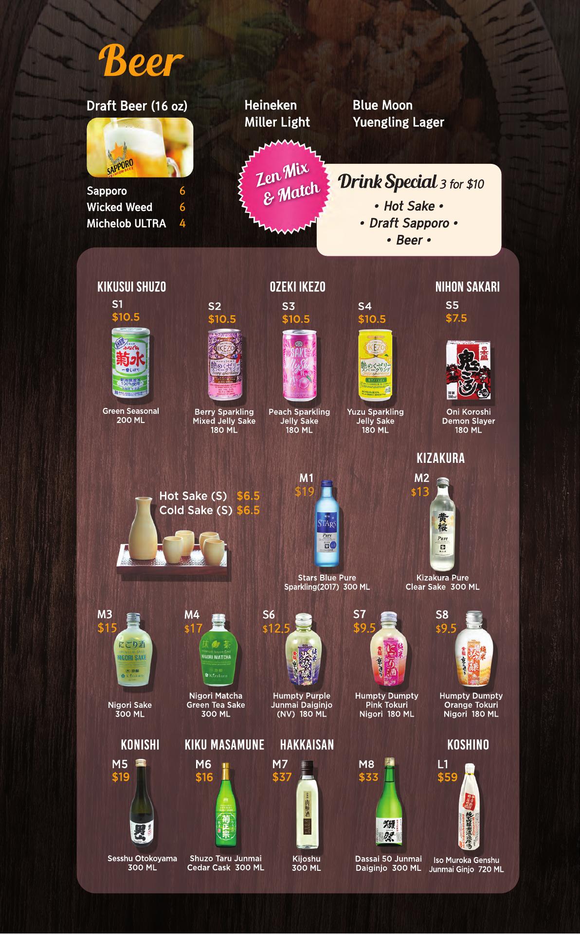 Zen Ramen & SUSHI BURRITO Menu