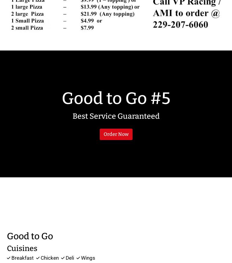 Good to Go Menu