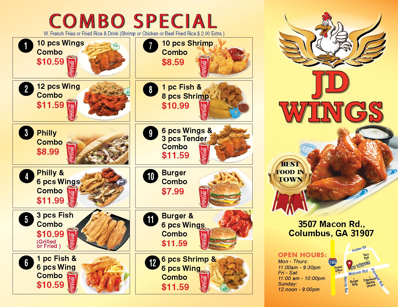JD WINGS Menu