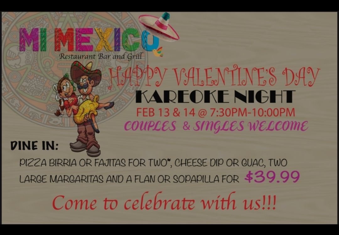Mi México Restaurant Bar & Grill Menu