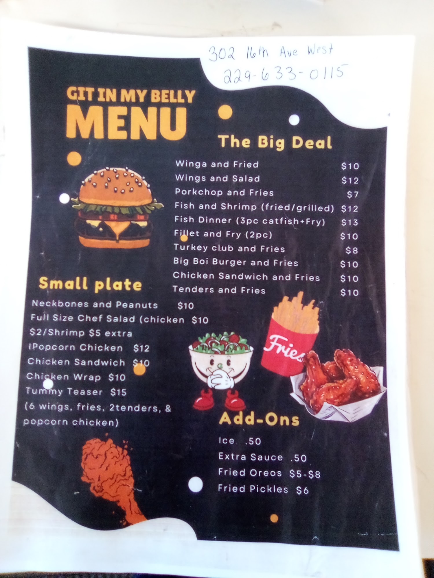 Git in My Belly Menu