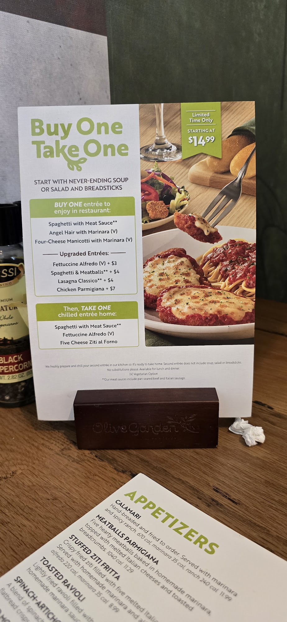 Olive Garden Italian Restaurant Menu