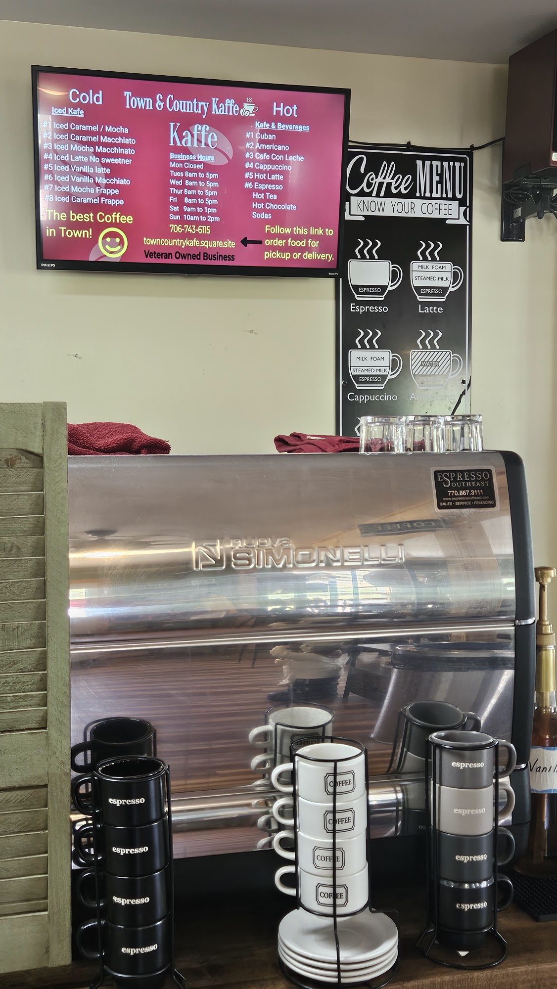 Town and Country Kafe Menu