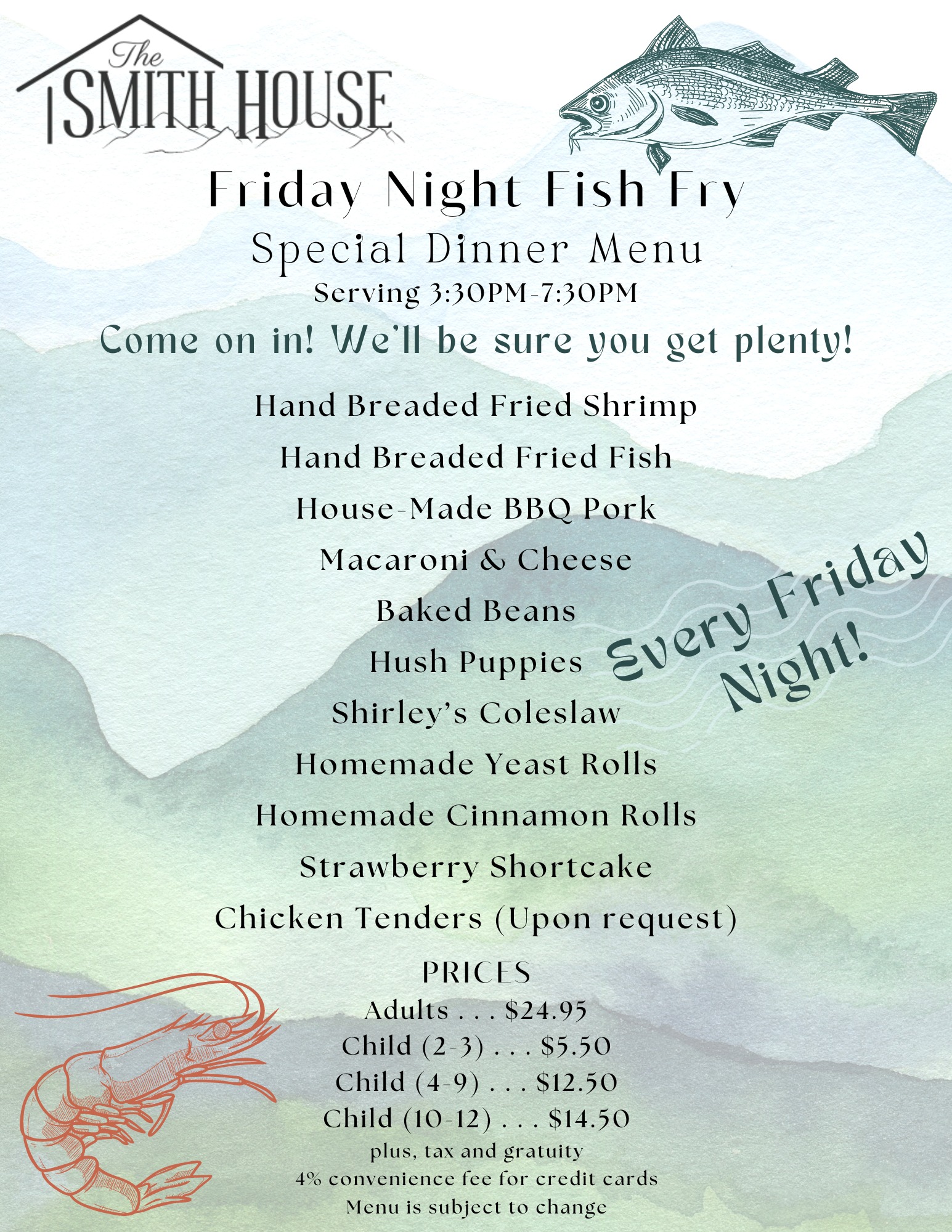 Smith House Restaurant Menu