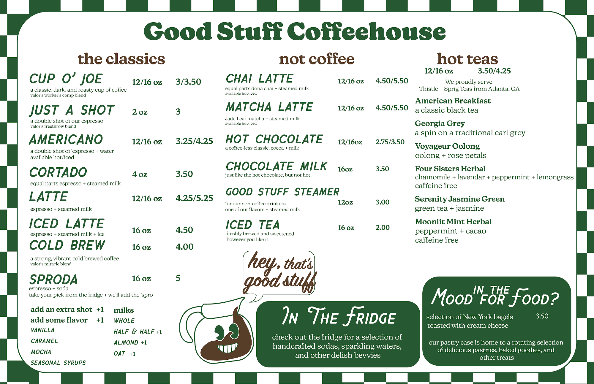Good Stuff Coffeehouse Menu