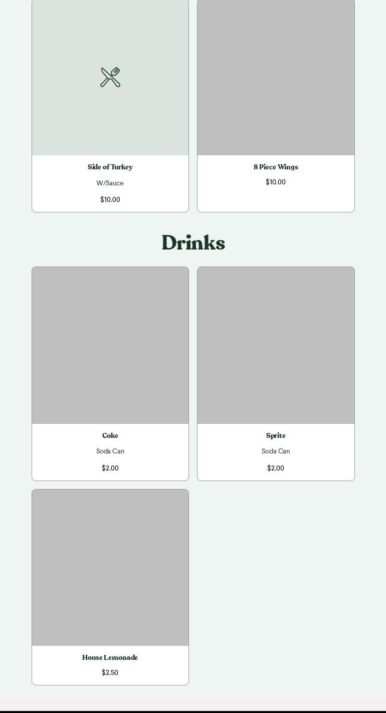 Ciceron Kitchen Menu