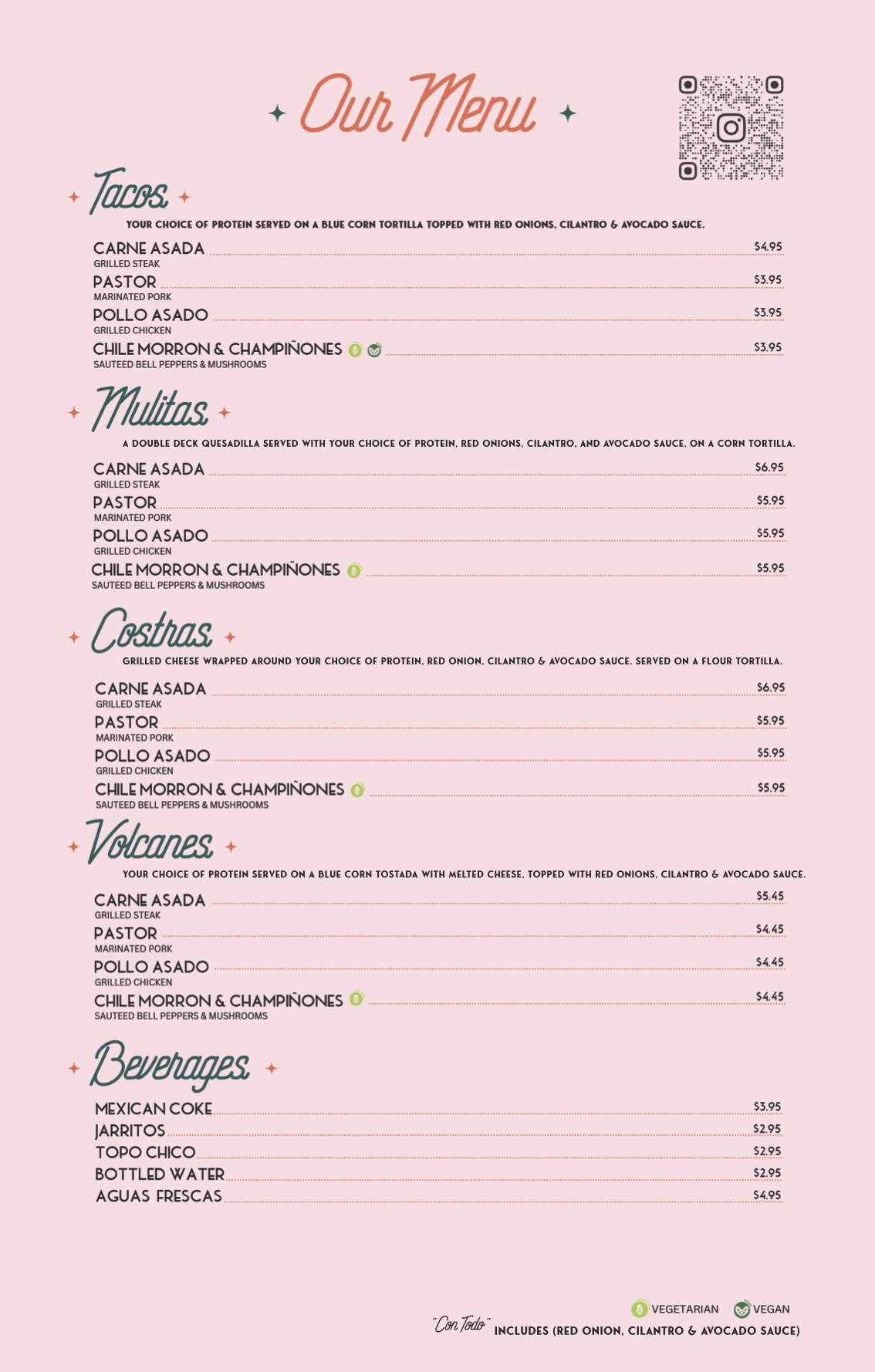 Vice Taco Truck Menu