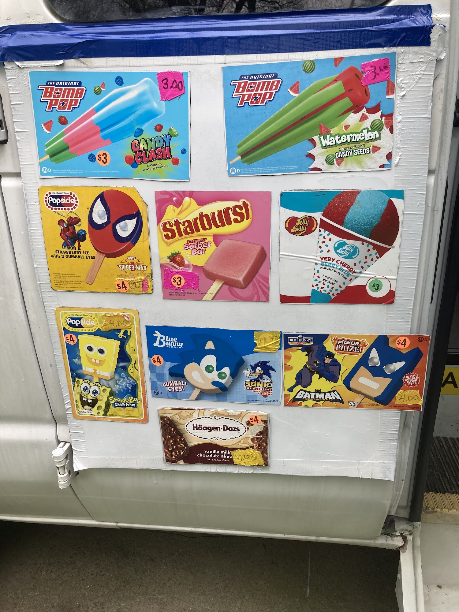 Dream's Delight Ice Cream Truck and Vending Company Menu