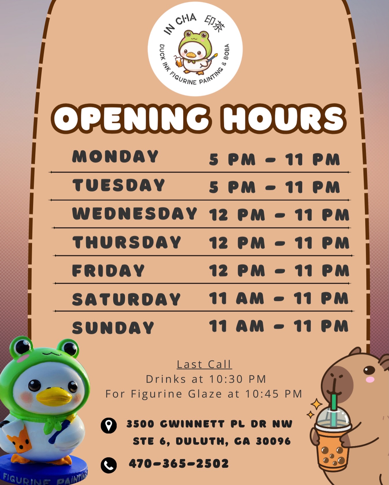 Incha Duluth - Duck Ink Figurine Painting & Boba