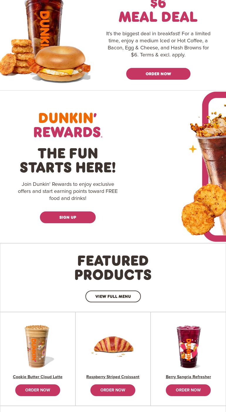 Dunkin' Menu