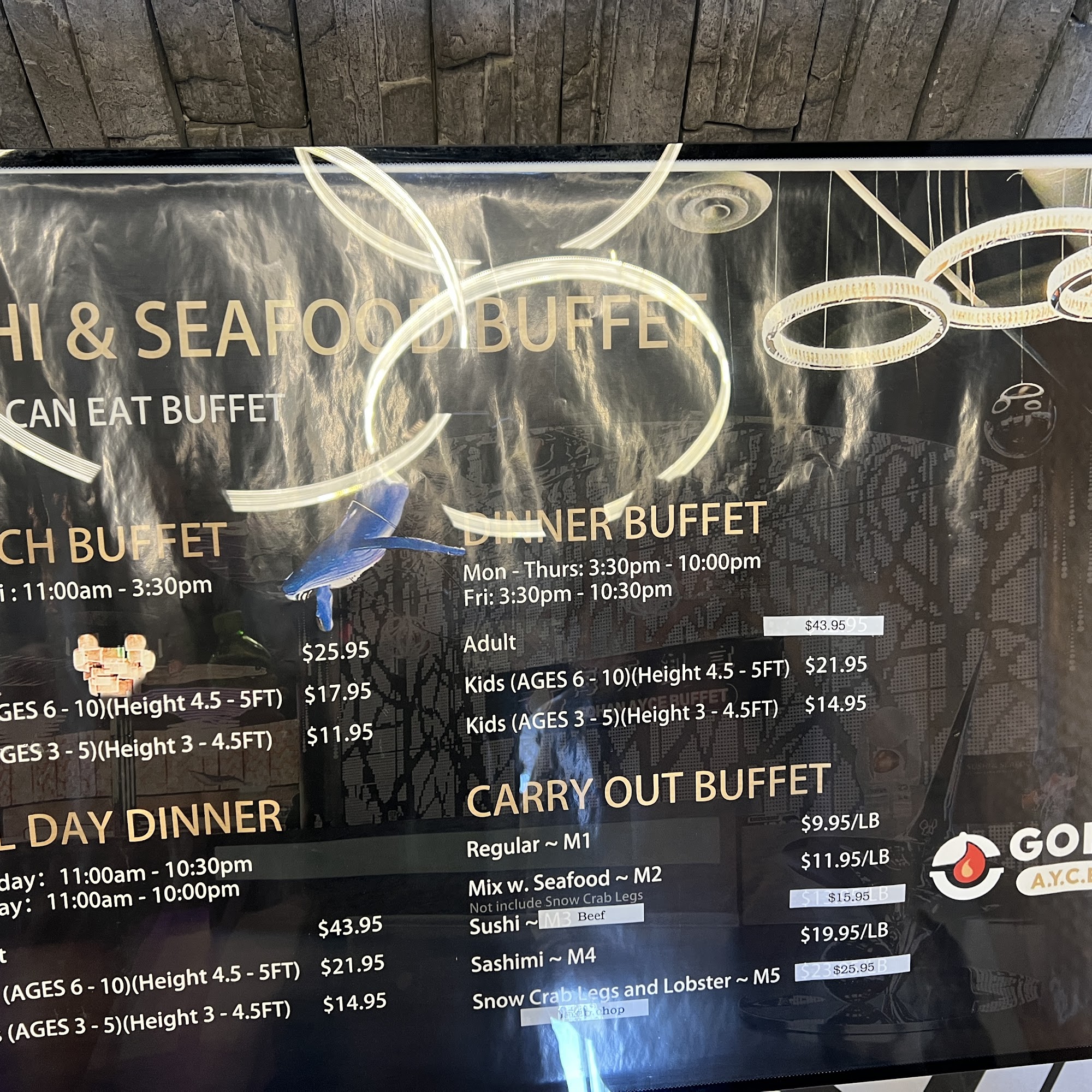 Gohan Buffet Menu