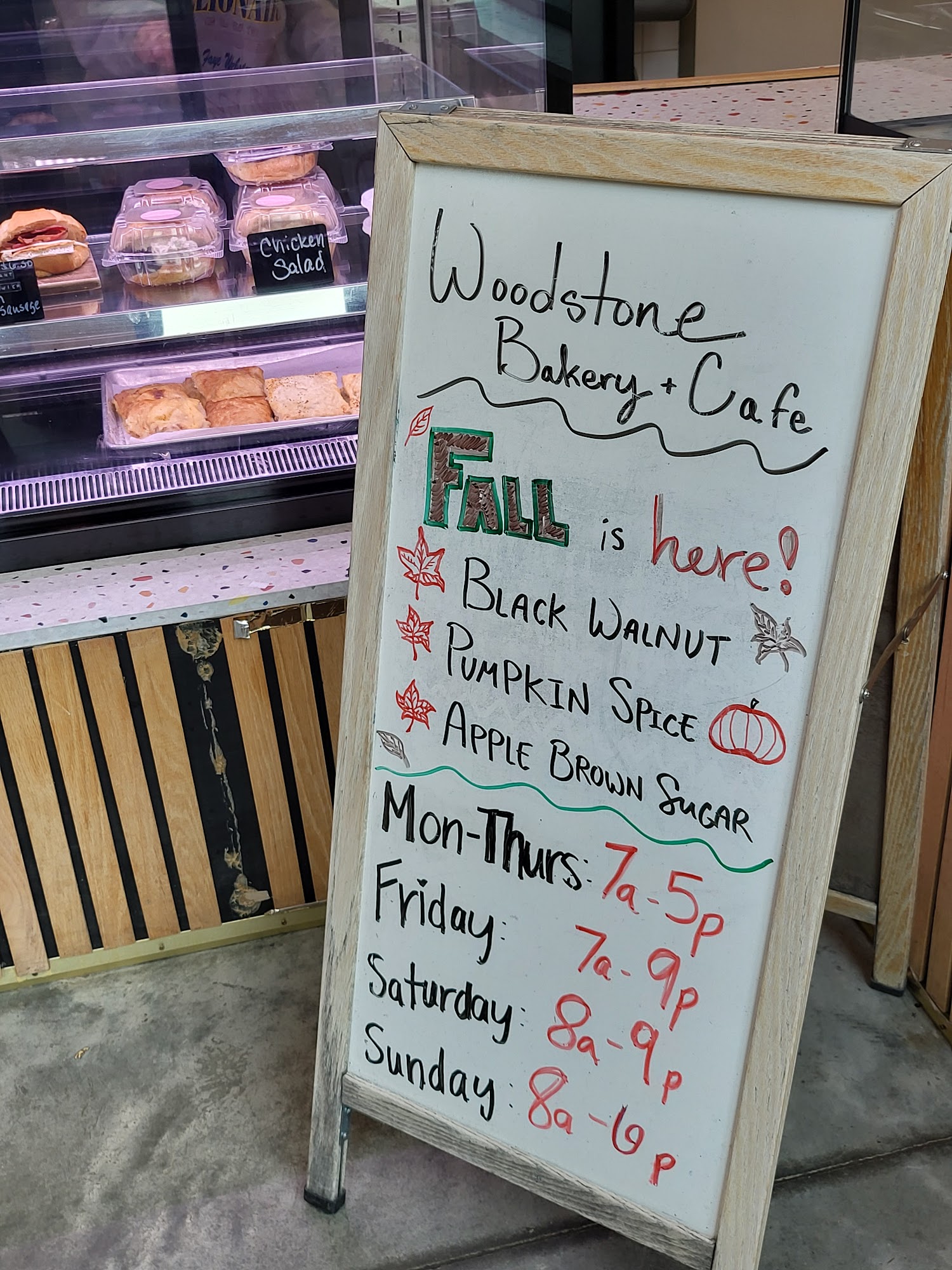 Woodstone Bakery and Cafe Menu