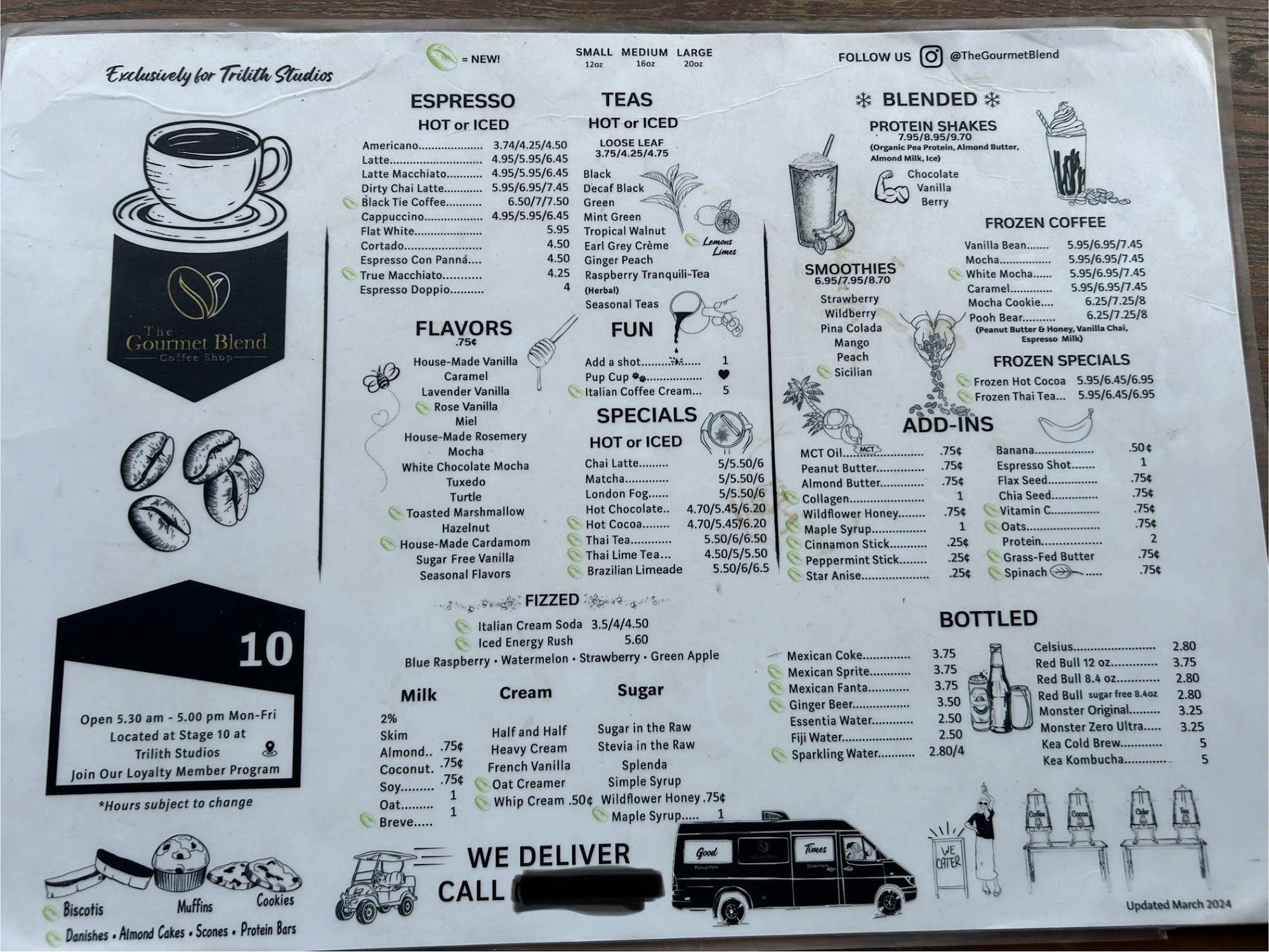 The Gourmet Blend Menu