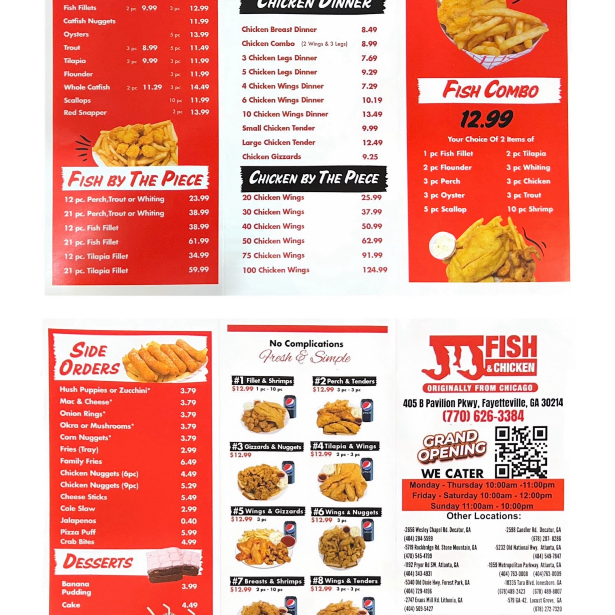 JJ Fish & Chicken Menu