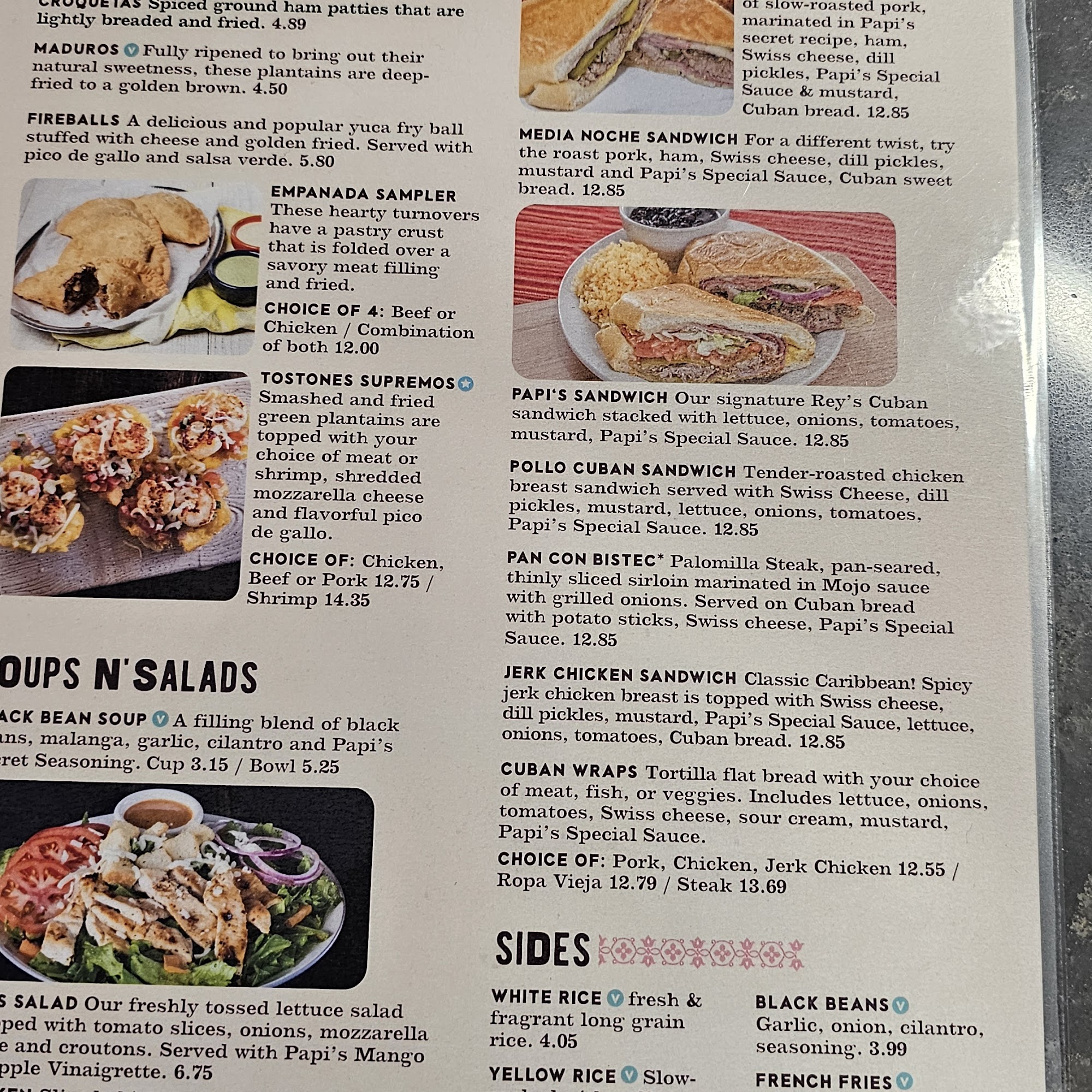 Papi's Cuban Grill Menu