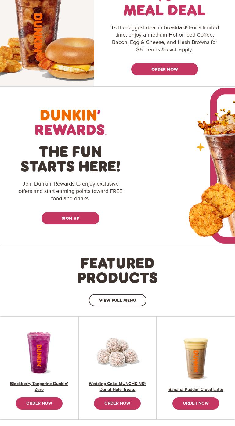 Dunkin' Menu