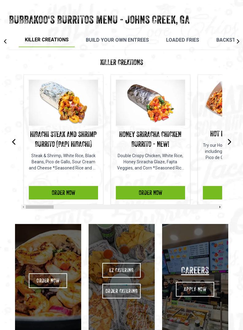 Bubbakoo's Burritos Menu