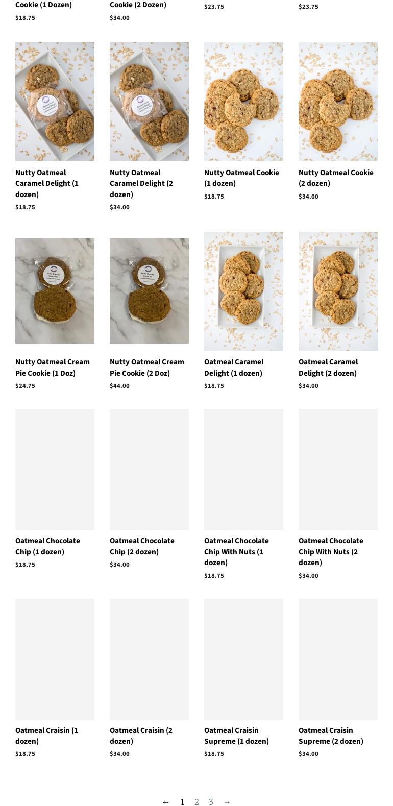 Roxie Cookies Menu