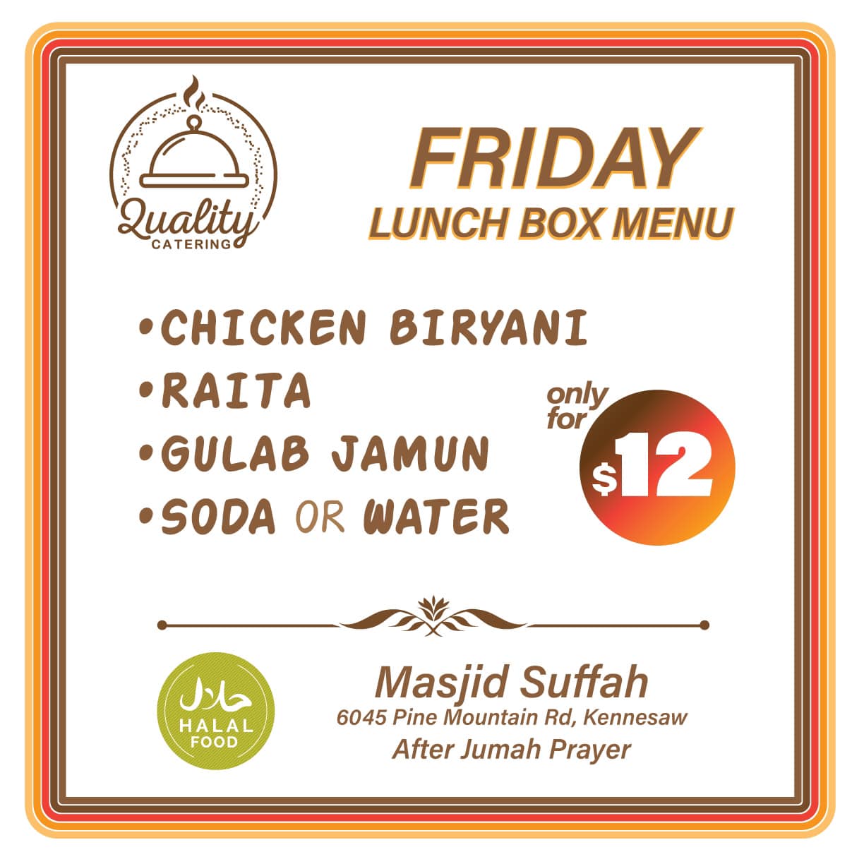 Quality Catering Menu