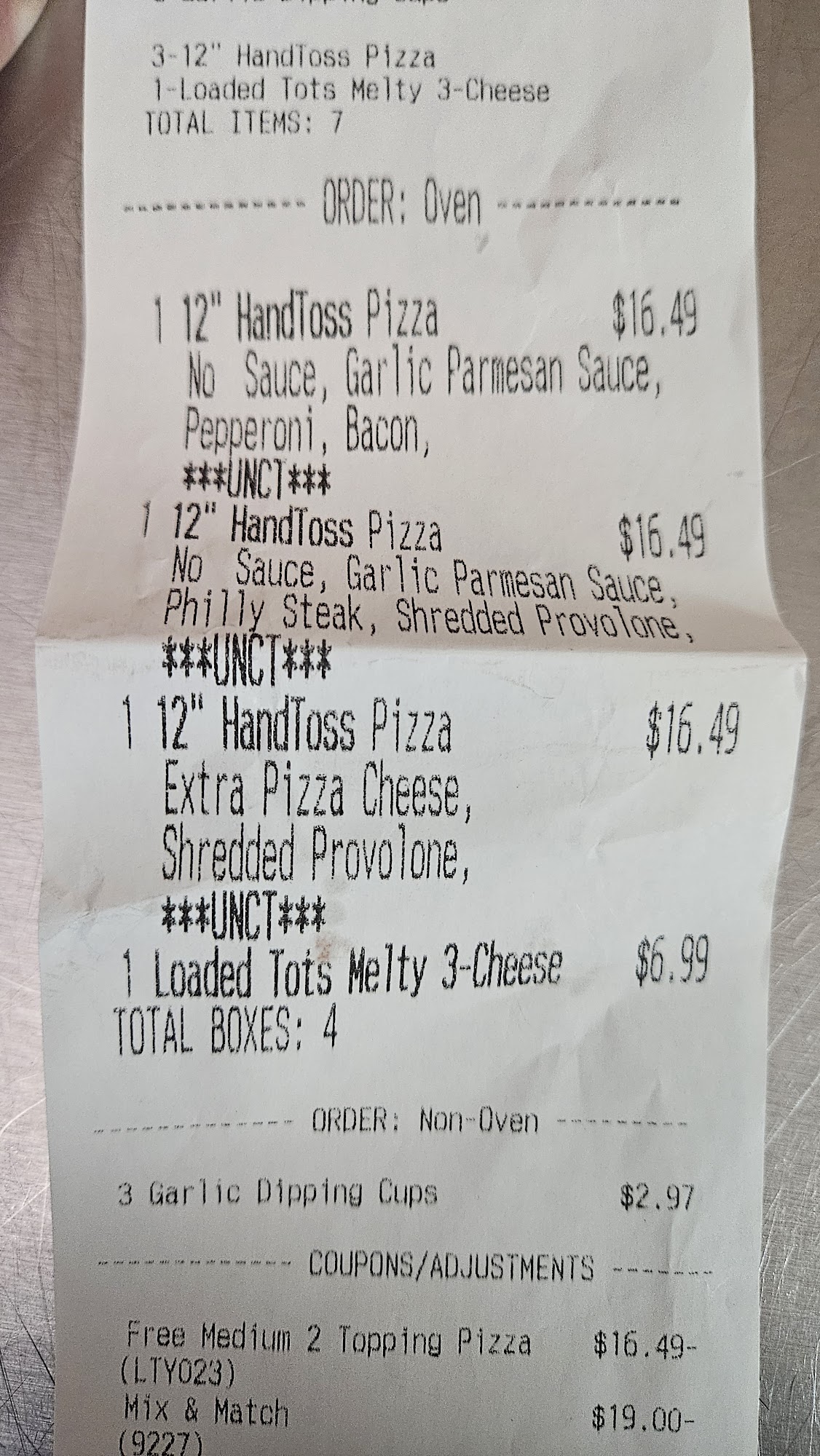 Domino's Pizza Menu