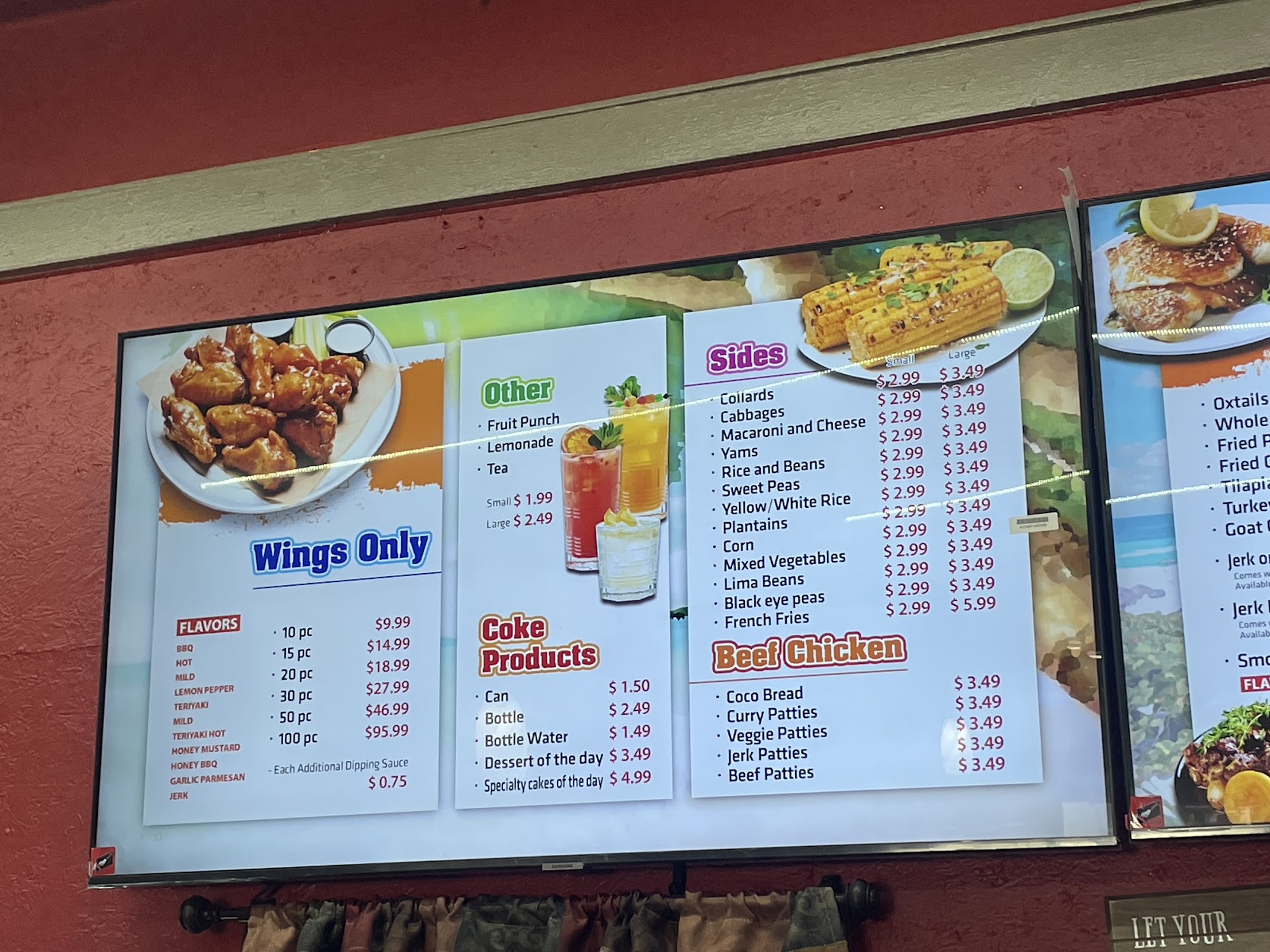 John's Caribbean Soul Food Menu