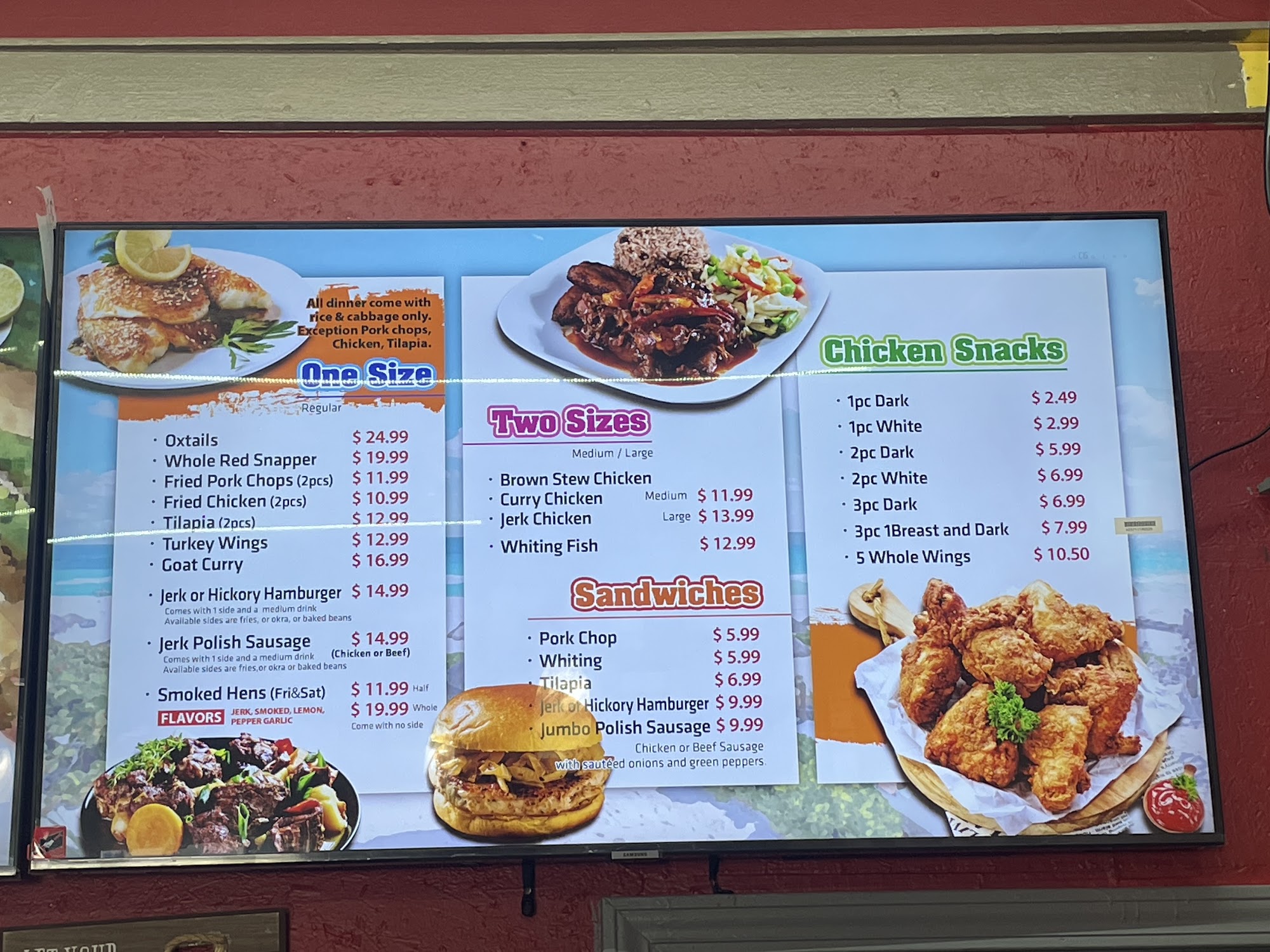 John's Caribbean Soul Food Menu