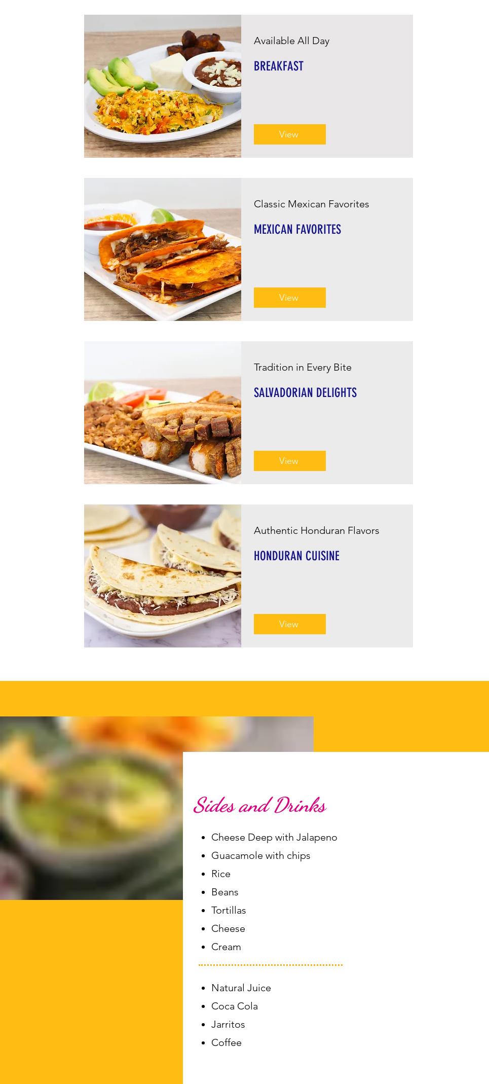 Pupuseria y Taqueria Mi Pulgarcito Menu