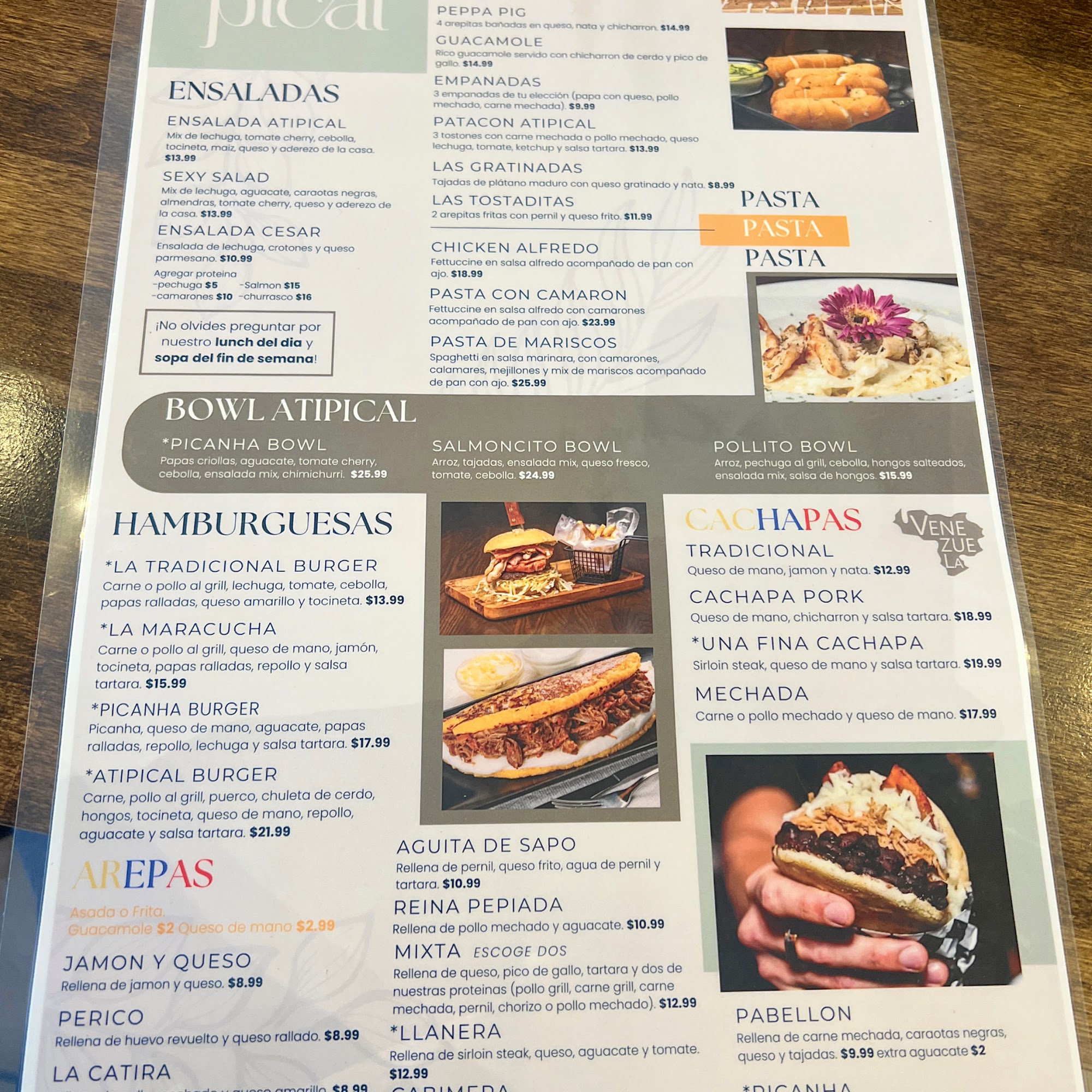 Al Pan Caliente Menu