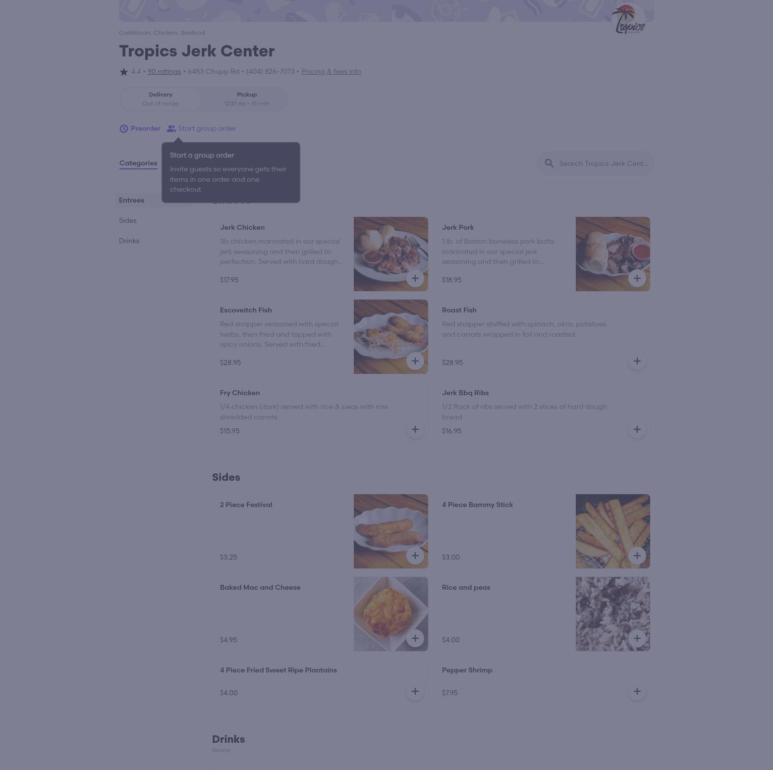 Chellos Caribbean Delights Menu