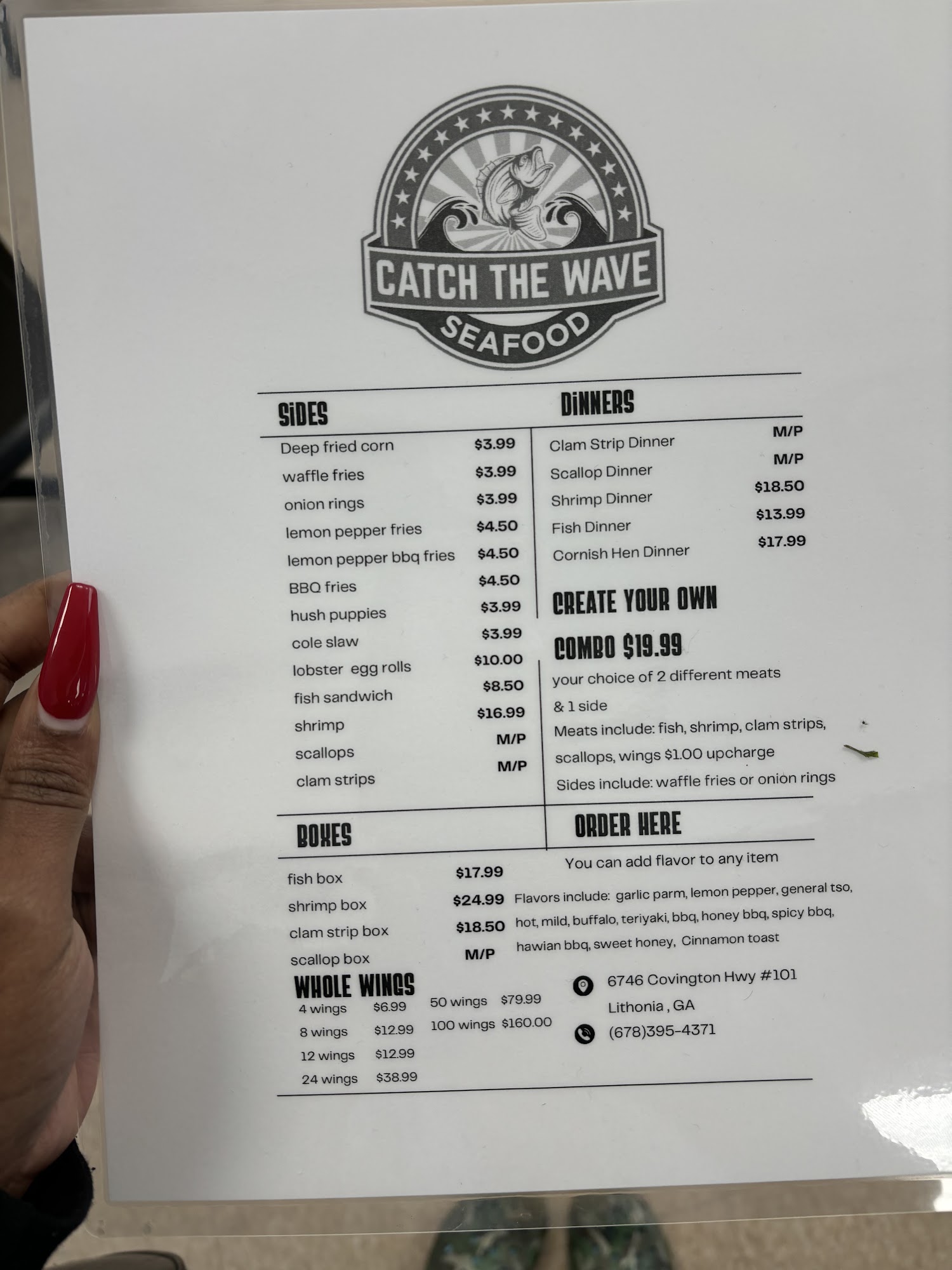 Allstar Seafood Lithonia Menu