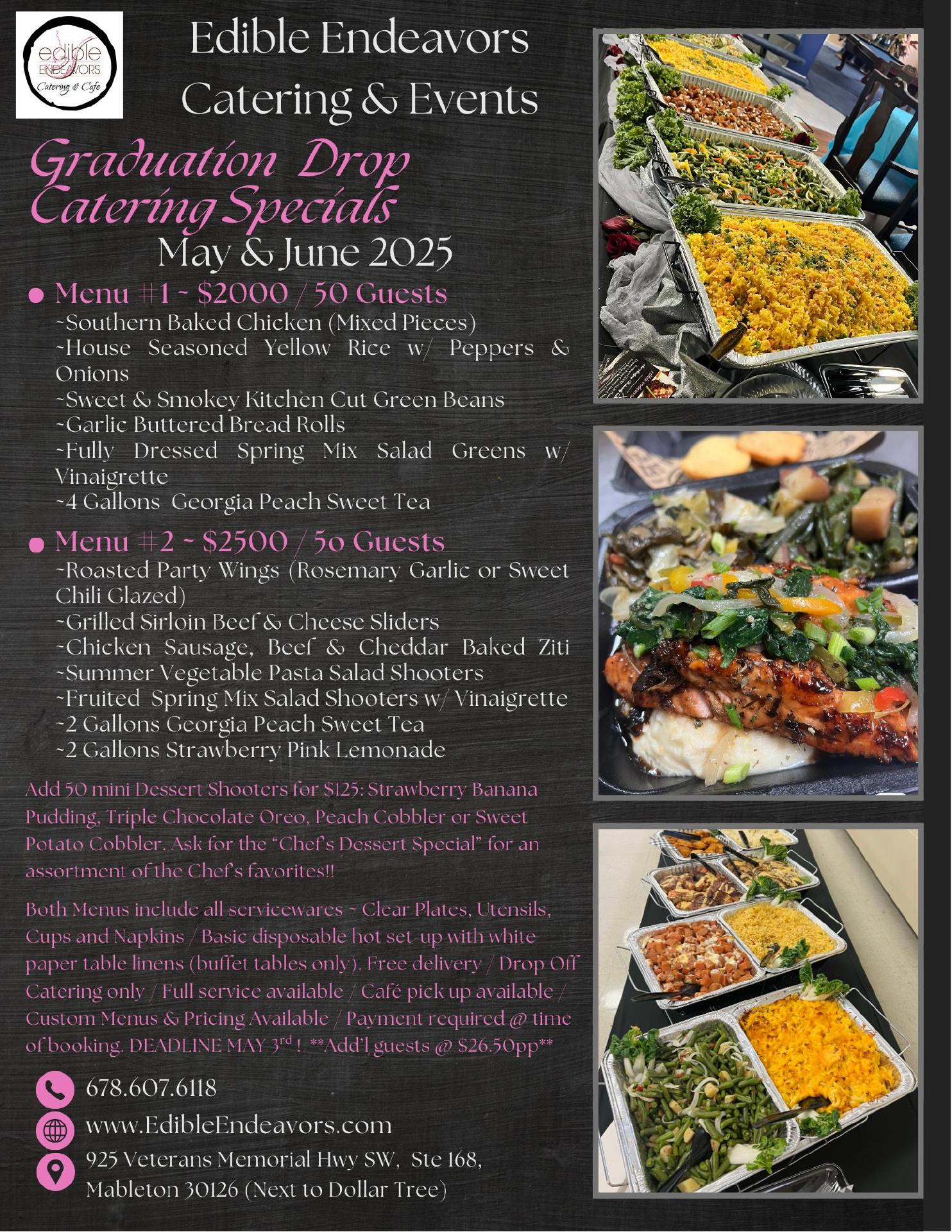 Edible Endeavors Menu