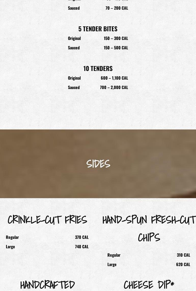 Huey Magoo’s Chicken Tenders Menu