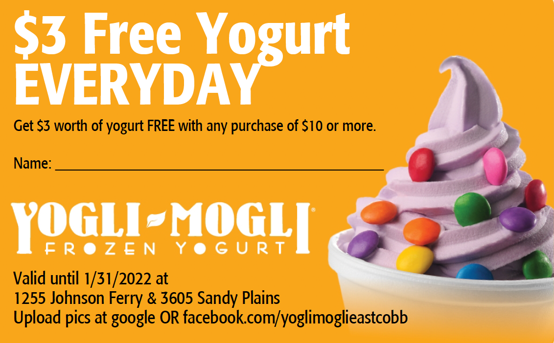 Yogli Mogli Frozen Yogurt Menu