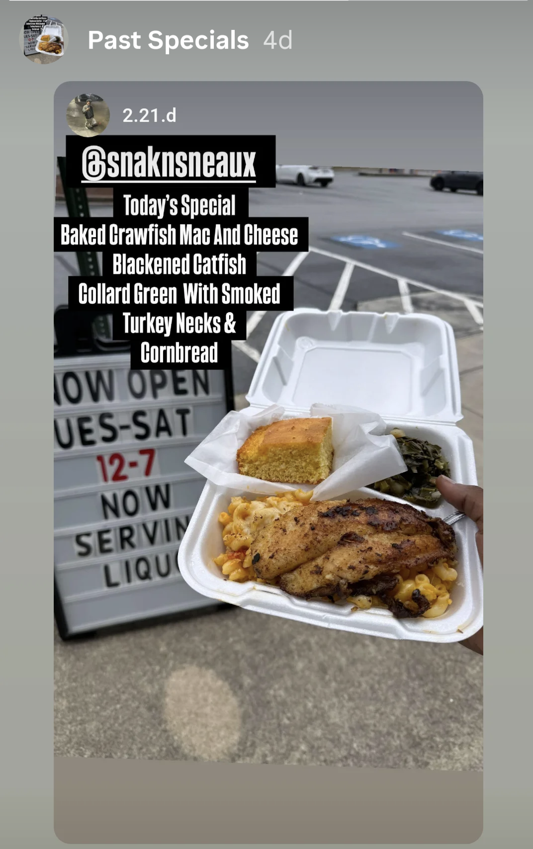 SNAK'N SNEAUX LLC Menu