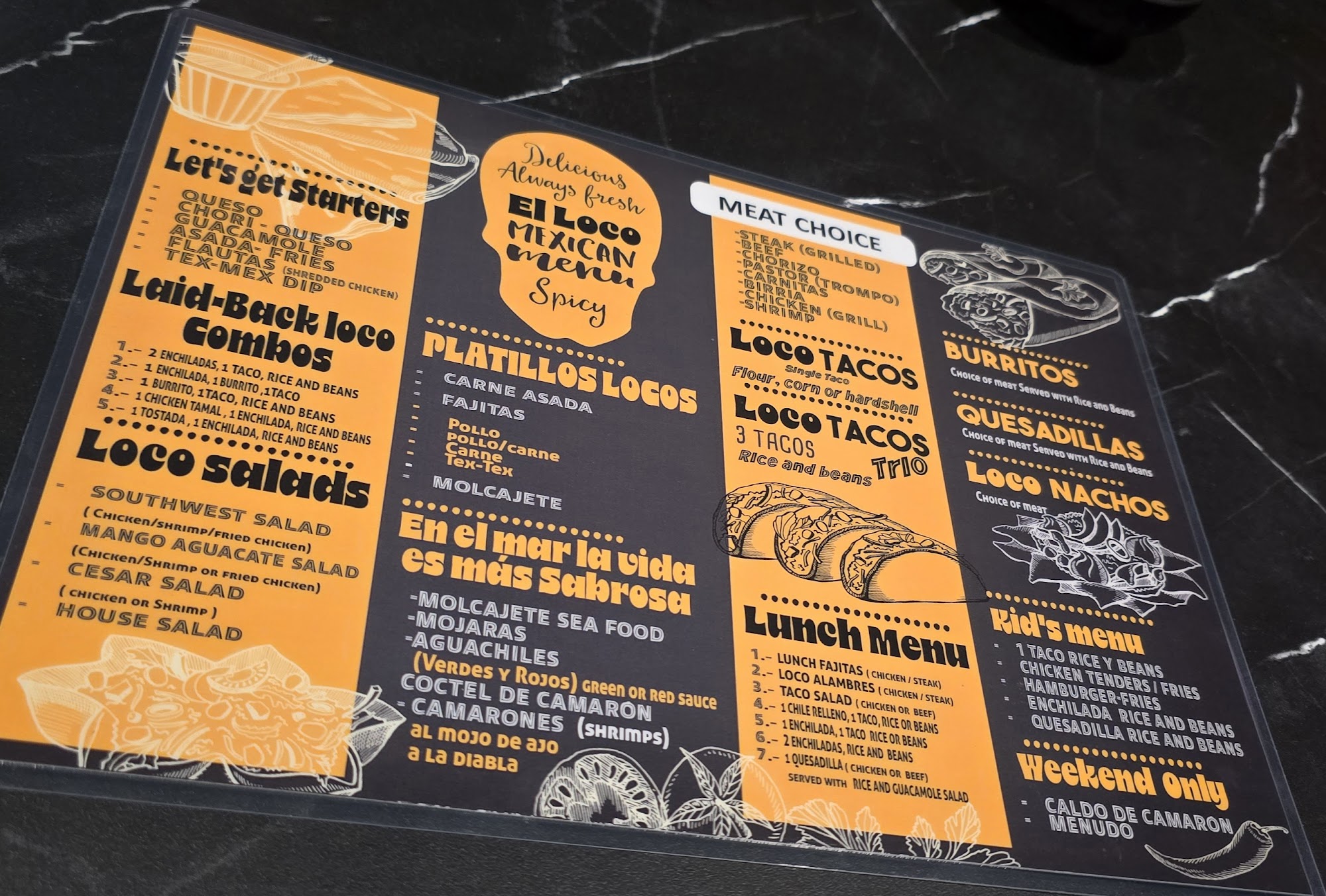 El Loco Mexican Menu
