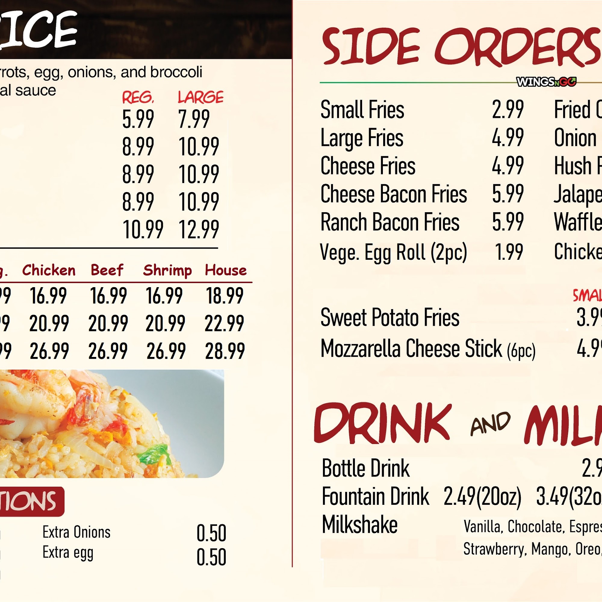Wings N Go Menu