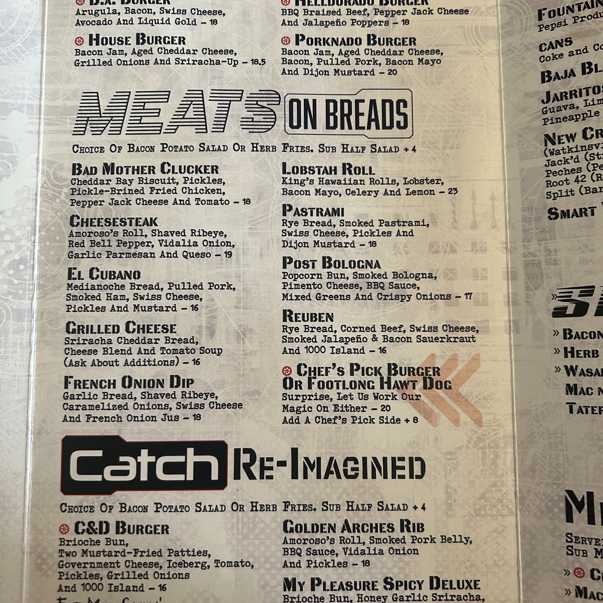 Catch 22 Gastropub Monroe Menu