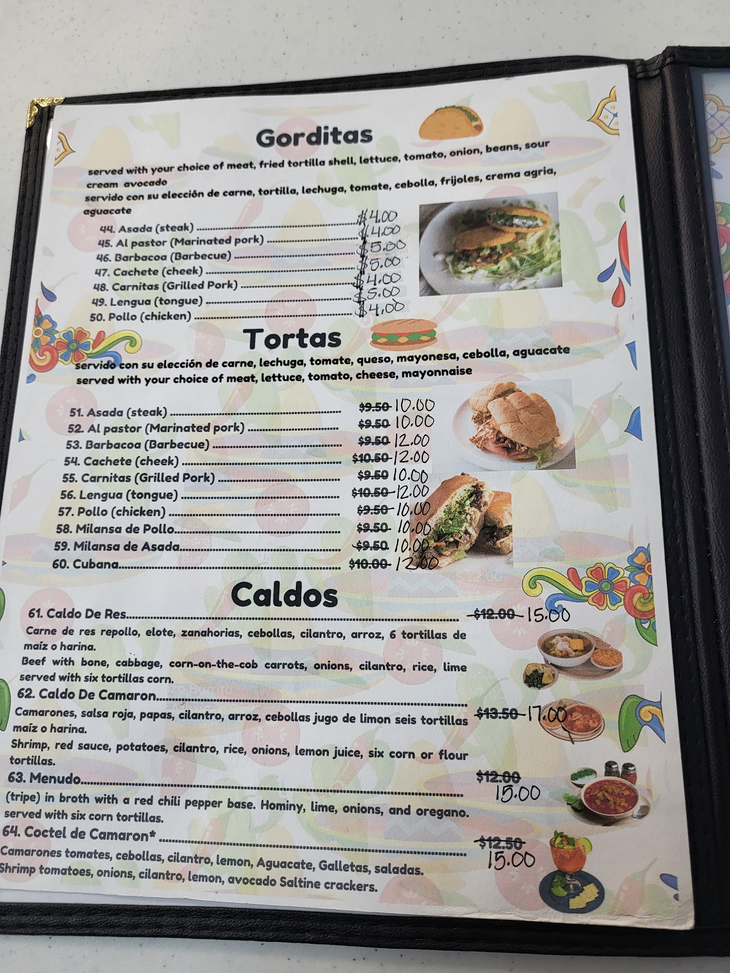 La Estrellita Ltd Menu