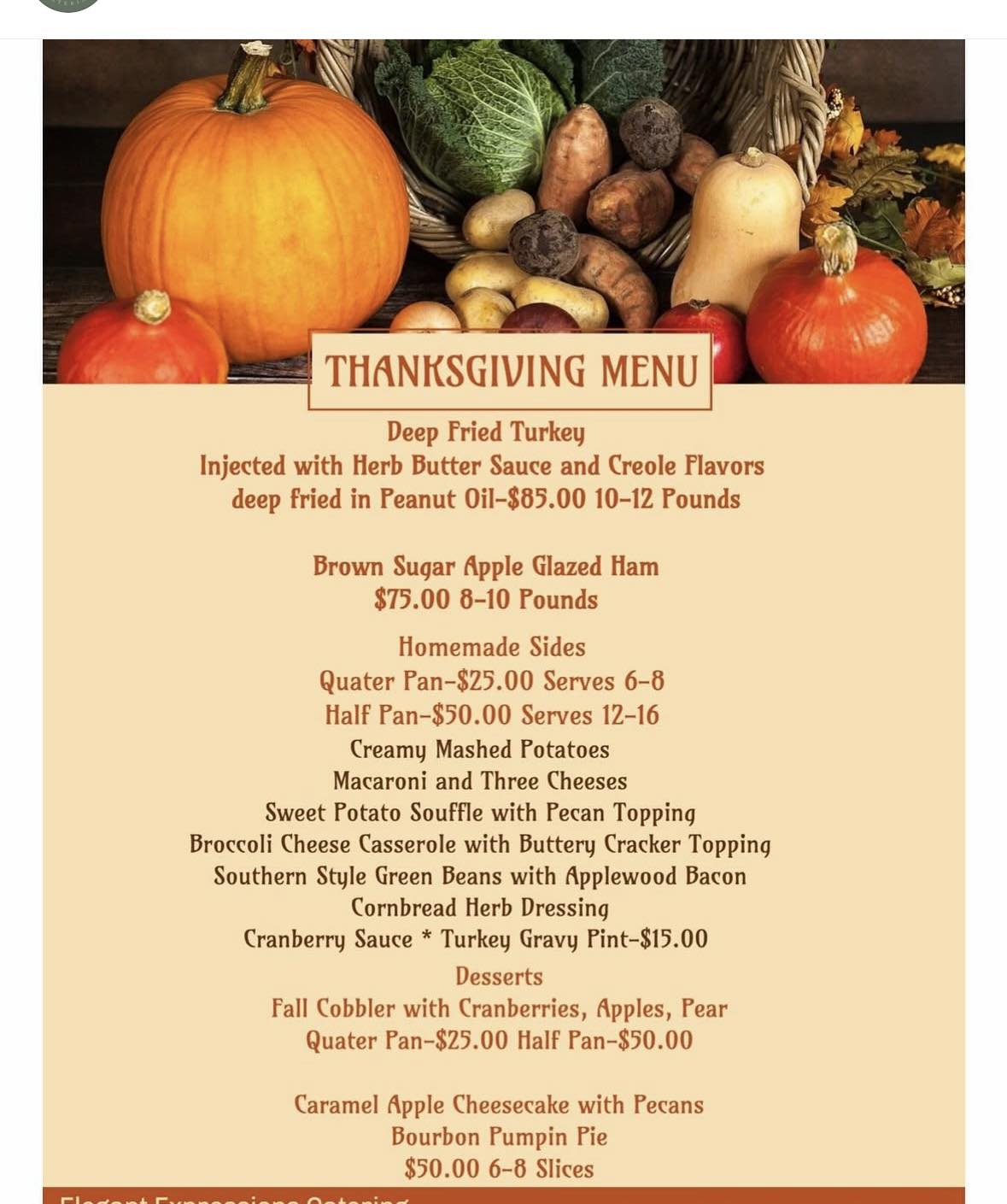 Elegant Expressions Catering Menu