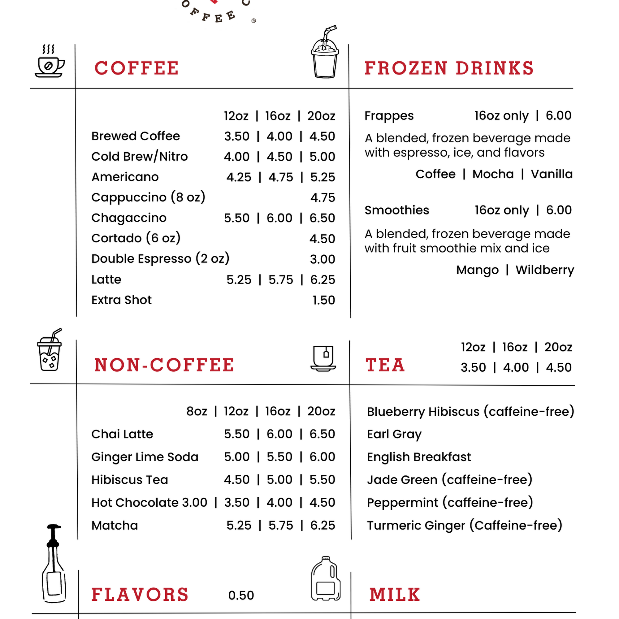 Refuge Coffee Co. Norcross Menu