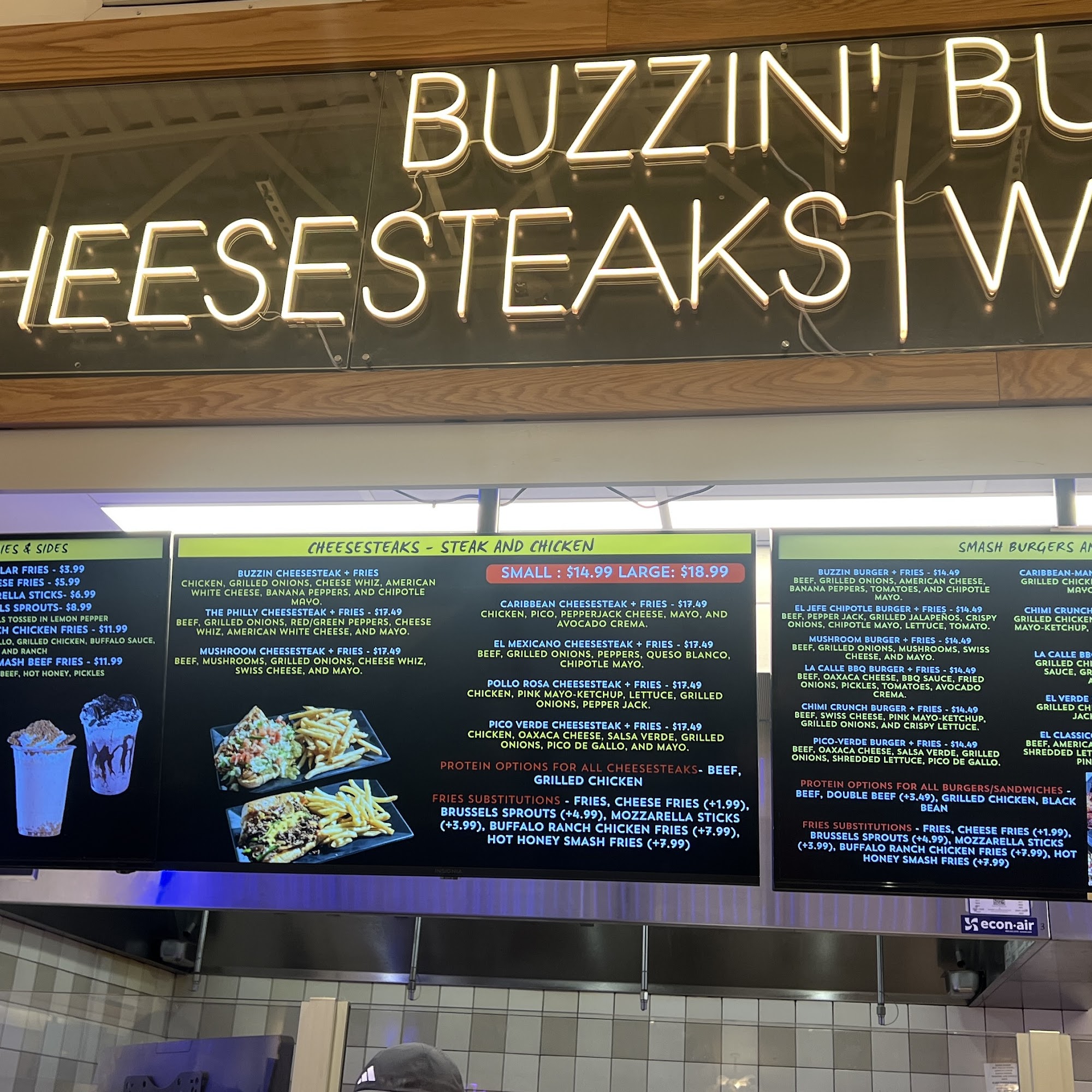 Buzzin Burgers Menu