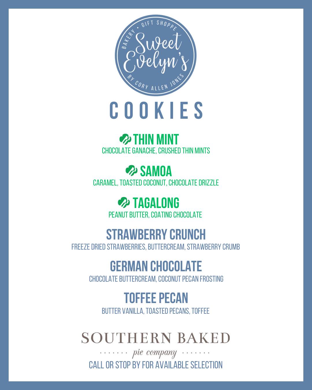 Sweet Evelyn’s Menu